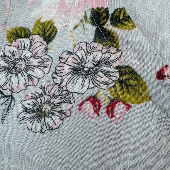J.Jill Top Women's S Petite Linen Floral Blouse Cottagecore Boho - Picture 11 of 14